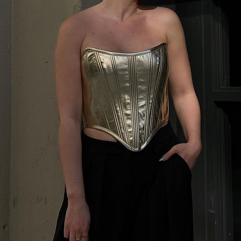 Metallic Corset Top - York & Dante