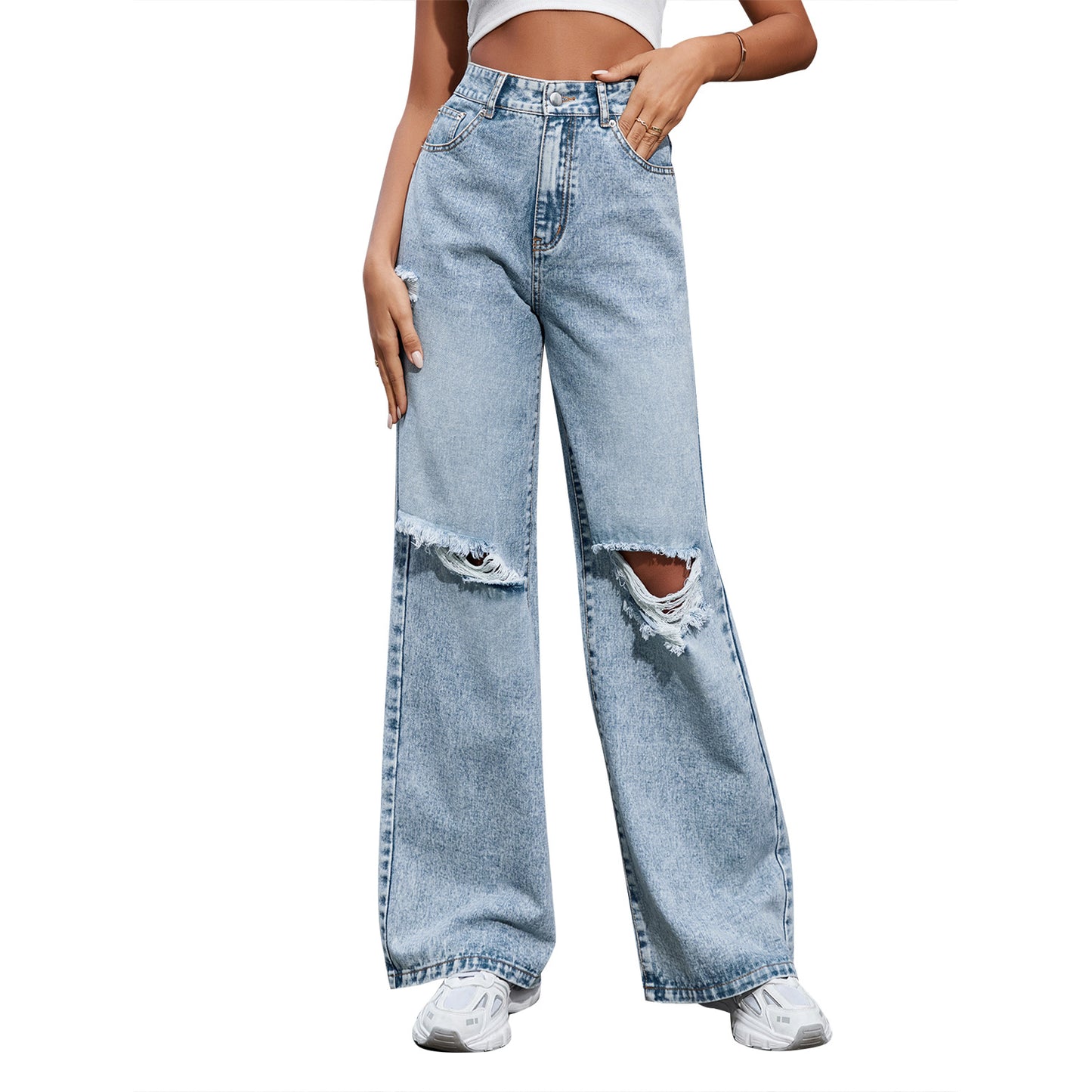 High Waist Wide Leg Jeans - York & Dante