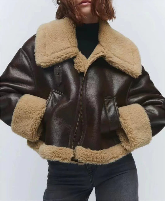 A Must-Have Staple for Every Women's Wardrobe: A Faux Fur Leather Jacket