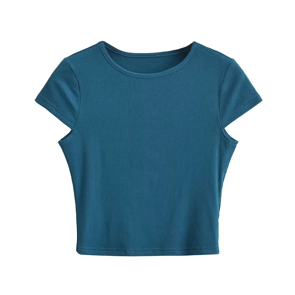 Round Neck Cropped Tee