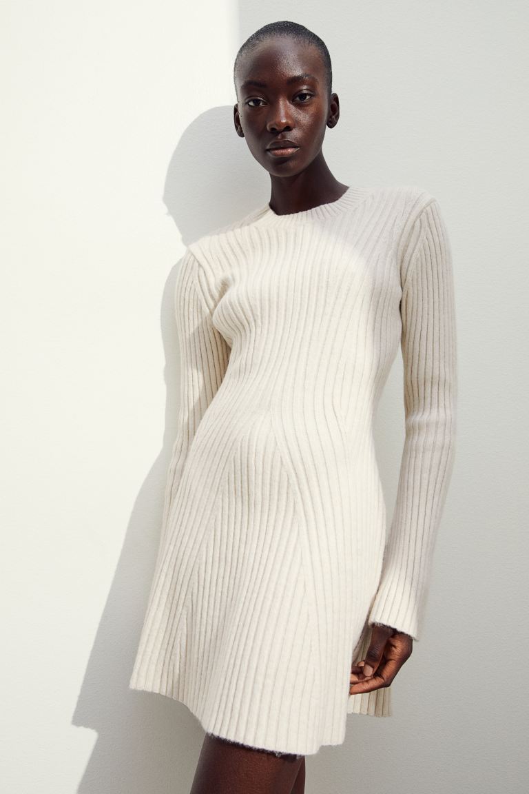knitted dress autumn mini Organic Cotton Fall Mini Dress, Knit Sweater Dress, Cute Sweater Dress for Fall