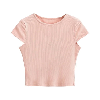 Round Neck Cropped Tee