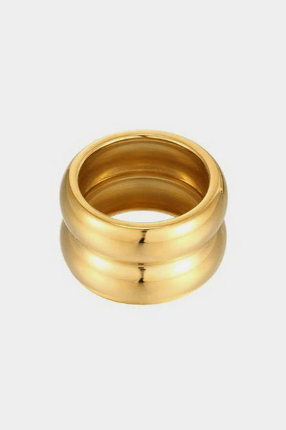 Gold Double Ridge Ring