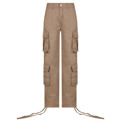 Pantalones cargo de mezclilla de cintura baja estilo callejero