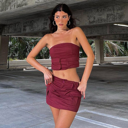 Cargo Top and Skirt Set