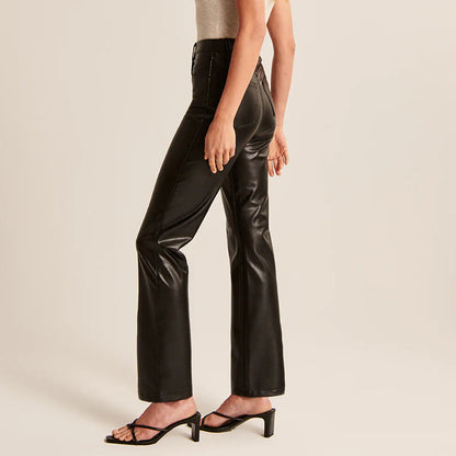 Winter Straight Leather Pants