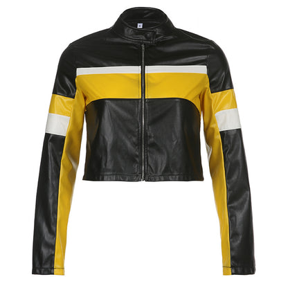 Motorcycle Short Leather Jacket