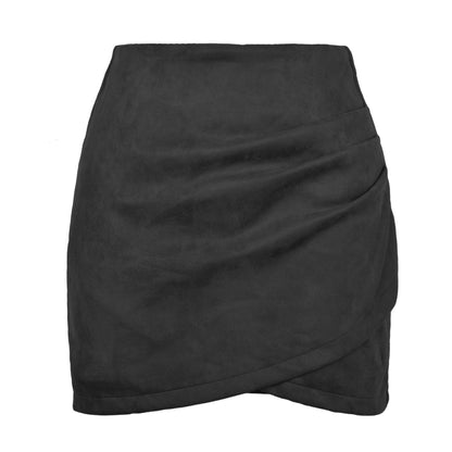 Suede Solid Skirt Autumn Skirt
