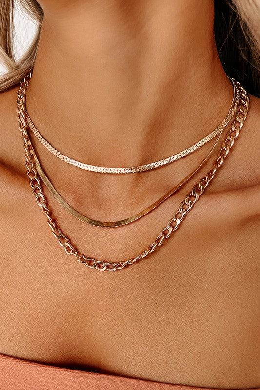Gold Chain Layered Necklace - York & Dante LLC